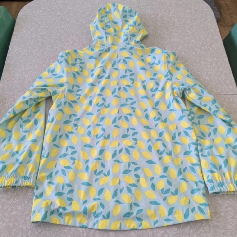 Girls XL (14) Rain Coat Jacket Cat & Jack Mint Lemons Yellow Spring - Picture 2 of 4